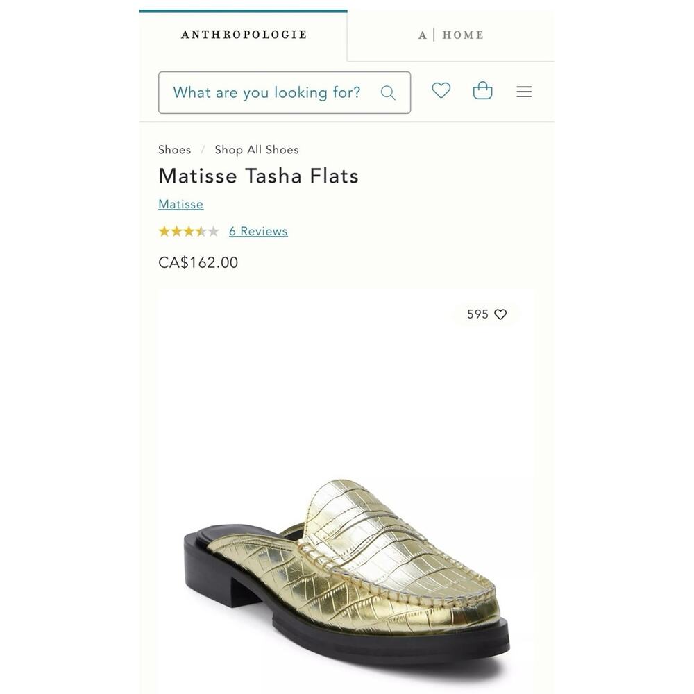 Matisse Tasha Flats In Gold Size 7.5